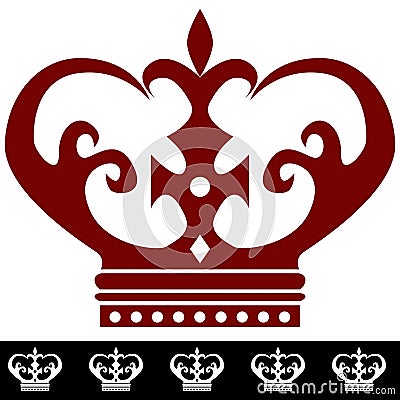 King Crown Icon and Border Vector Illustration