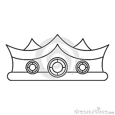 King crown icon, outline style Vector Illustration