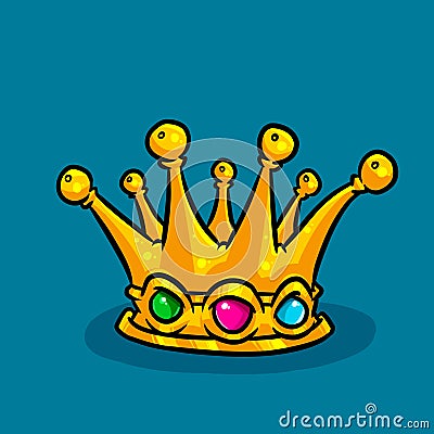 King crown parody item gold cartoon illustration Cartoon Illustration