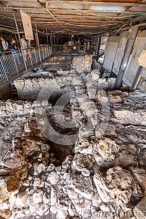 King David Royal Quarter archeological site of ancient City of David in Kidron Valley aside of Jerusalem Old City in Israel Editorial Stock Photo