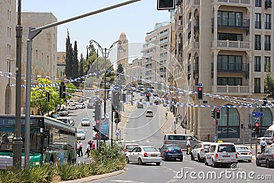 King David street in Jerusalem Editorial Stock Photo