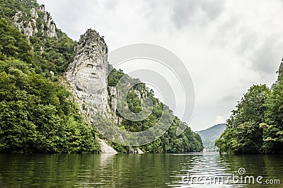 King Decebalus, on the river Danube Editorial Stock Photo