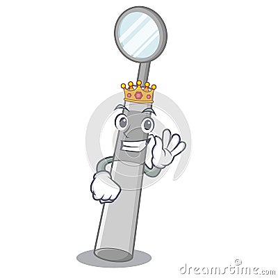 King dental mirror in a cartoon basket Vector Illustration