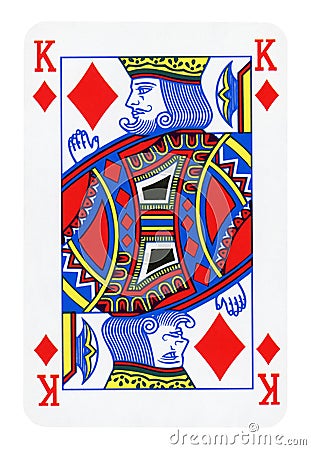 King of Diamonds playing card isolated on white Stock Photo