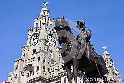 King Edward VII Monument in Liverpool Editorial Stock Photo