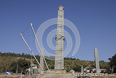 King Ezana's Stela in Axum Stock Photo