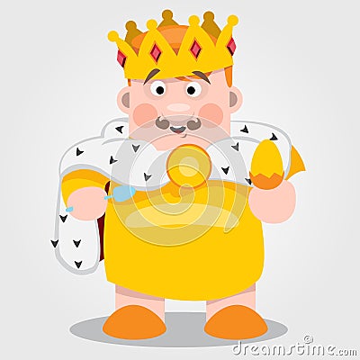 King, fairy tale character, color illustration. Vector Illustration
