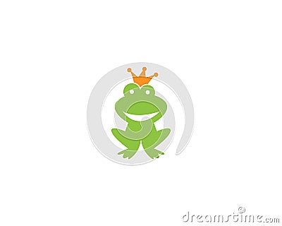 King frog green logo template vector Stock Photo