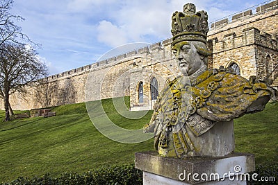 King George III Statue at Lincoln Castle Editorial Stock Photo