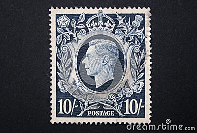 King George VI stamp Editorial Stock Photo