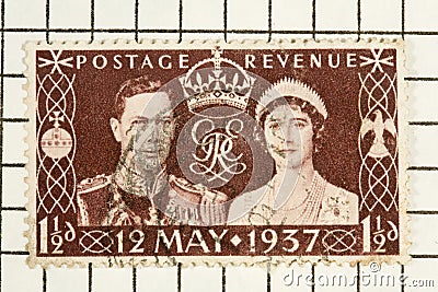 King George VI, stamp Editorial Stock Photo