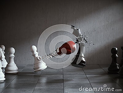 The king golden chess fight. Stock Photo