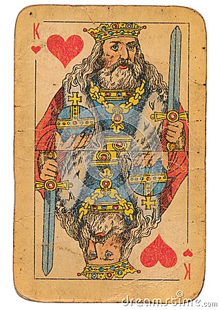 King of Hearts old grunge soviet style playing card Stock Photo