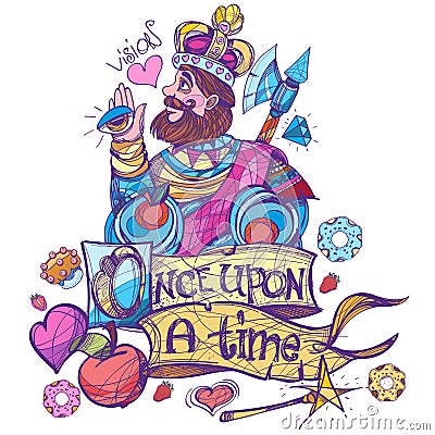 King of hearts in pastel Goth style Stock Photo