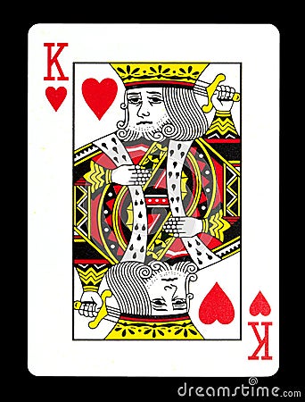 King of hearts playing card, Stock Photo