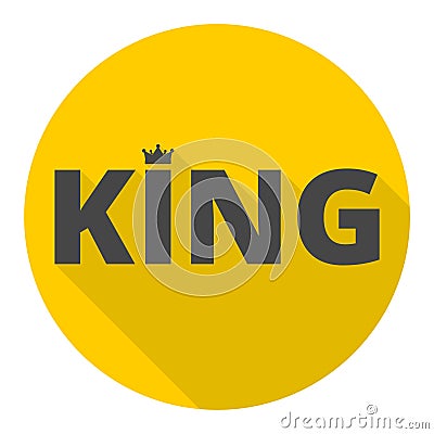 King icon with long shadow Vector Illustration