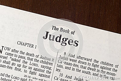 The Book of Judges Title Page Close-Up Stock Photo