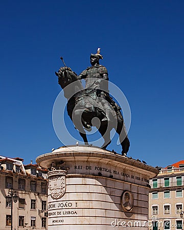 King Joao I Monument Stock Photo