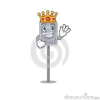 King keep right on side road character Vector Illustration