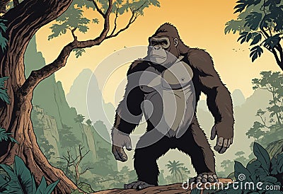 King Kong. Frightening giant monkey Stock Photo