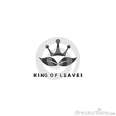 King leaf logo illustration design vector crown Vector Illustration