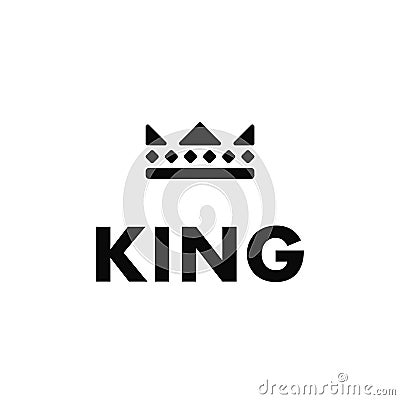 King logo template. Vintage crown symbol. Royal logotype icon, geometric design. Vector Illustration