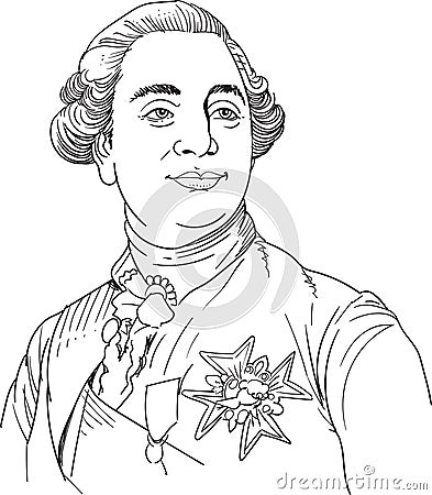 King Louis XVI portrait, vector Vector Illustration