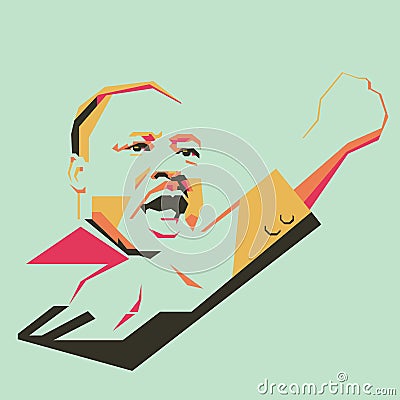 King Martin Luther simple colour vector illustration/eps Vector Illustration