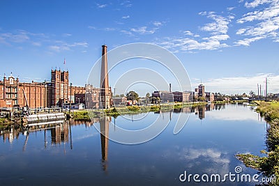 King Mill and the Augusta Canal Editorial Stock Photo