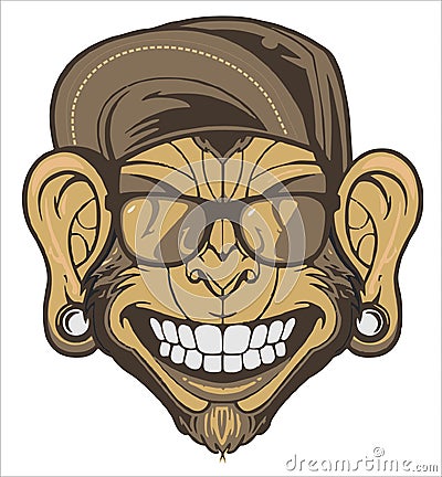 king monkey face print vector Vector Illustration