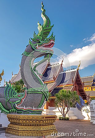 King of Nagas at thailand Stock Photo