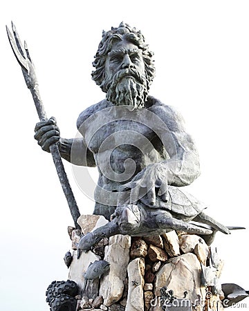 King Neptune is a large bronze statue in Virginia beach Virginia Editorial Stock Photo