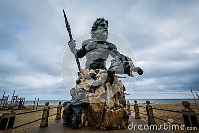 The King Neptune Statue in Virginia Beach, Virginia. Editorial Stock Photo