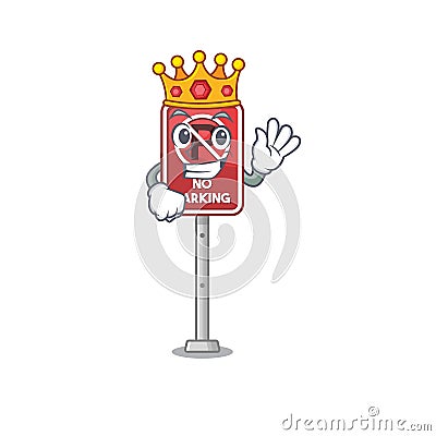 King no parking the cartoon side road Vector Illustration