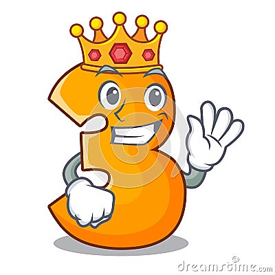 King number three isolated on the mascot Vector Illustration