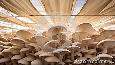 the King Oyster mushroom farm Stock Photo