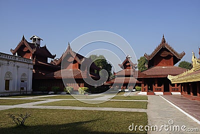 King Palace in Mandalay, Myanmar (Burma) Stock Photo