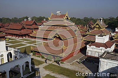 King Palace in Mandalay, Myanmar (Burma) Editorial Stock Photo