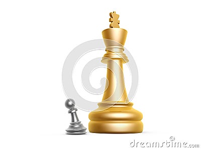 King and pawn Stock Photo