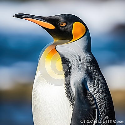 King penguin (Aptenodytes patagonicus) Made With Generative AI illustration Cartoon Illustration