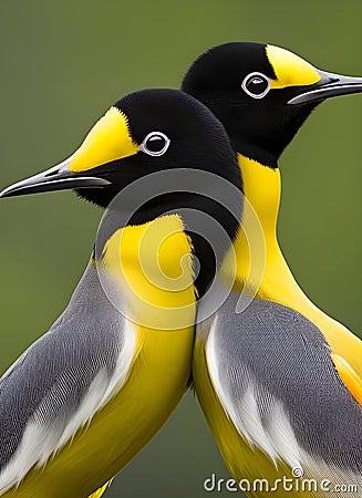 King penguin couple cuddling Stock Photo