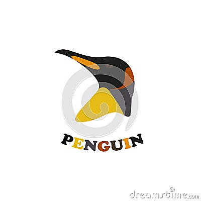 King penguin logo. Vector Illustration