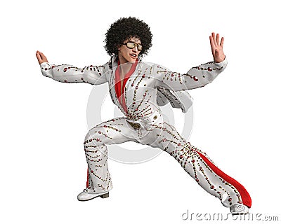 King of pop cartoon in a white background Cartoon Illustration