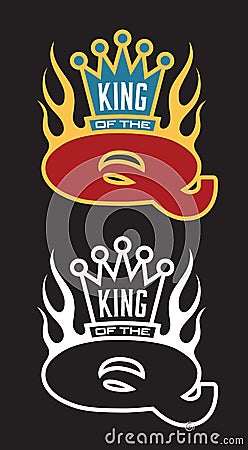 King of the Q Barbecue emblem Vector Illustration