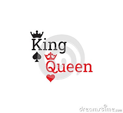 King and queen card symbols Vector Illustration