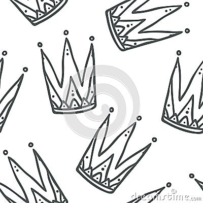 King and Queen Crowns Seamless Pattern - cute and modern decoration Stock Photo