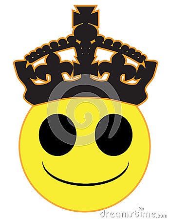 Royal Smile Face Button Isolated Vector Illustration