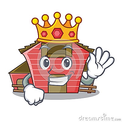 King red storage barn isolated on mascot Vector Illustration