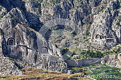 King rock Tombs in Amasya Stock Photo
