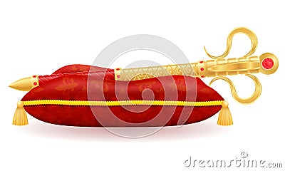 king royal golden scepter symbol of state power vector illustration Vector Illustration